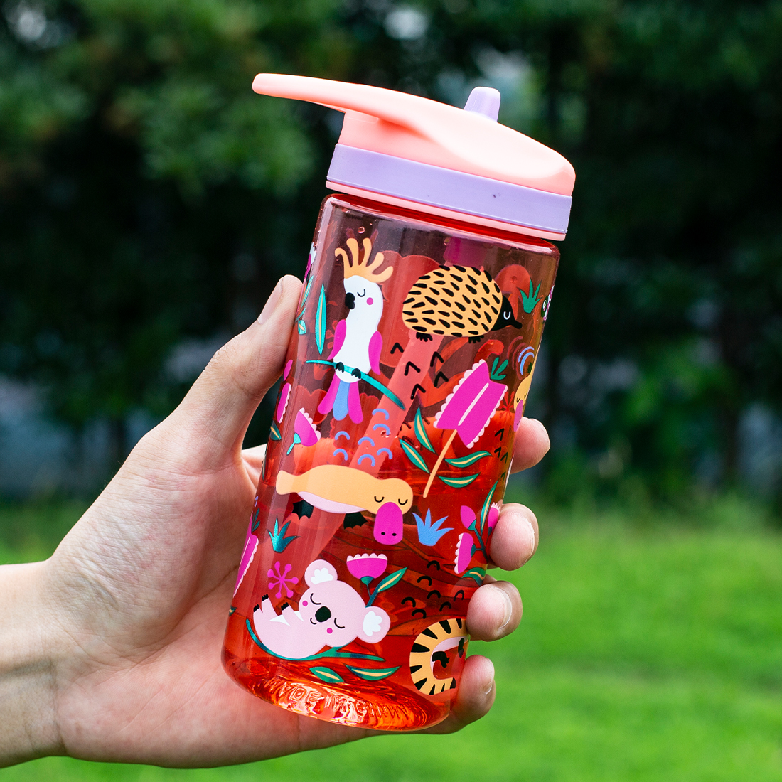 Smiggle, 14 унций, детская бутылка для воды из тритана, детская бутылка для воды, не содержит Бисфенол А, походная пластиковая соломенная бутылка, уличная с крышкой, для путешествий
