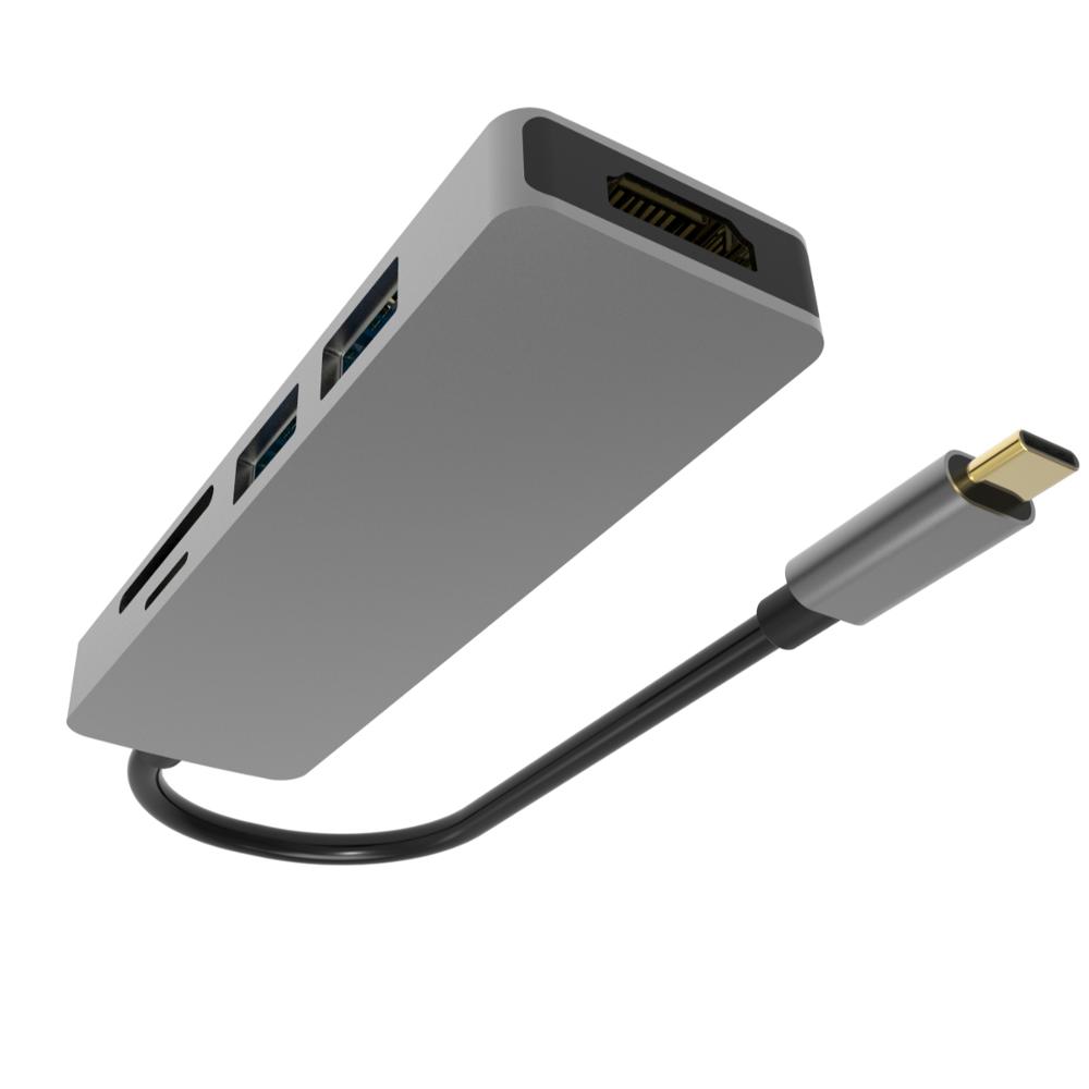 USB C док-станция 5 в 1 Тип C концентраторы к HDMI с портами USB 3,0 и SD/TF Card Reader устройство чтения карт USB C адаптер