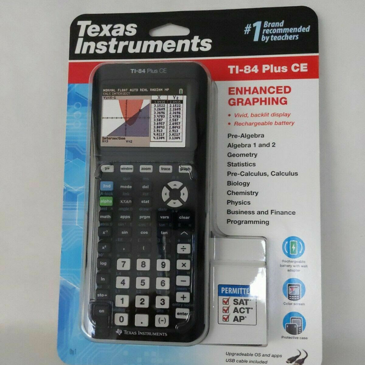 NEW Texas Instruments TI-84 Plus CE Silver Edition Color Graphing Calculator