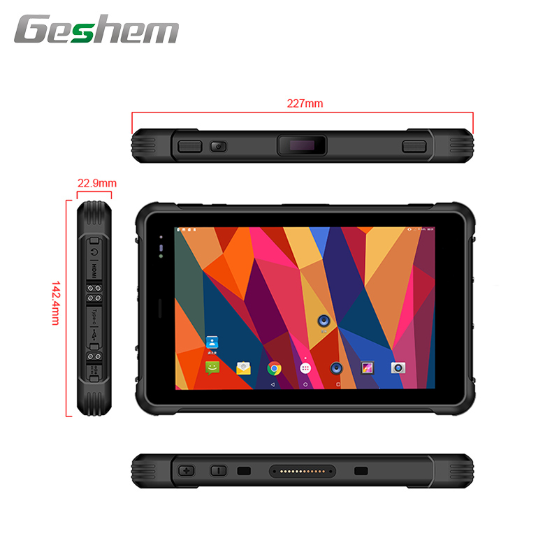 rugged tablet 1000 nits 8 inch Android 10 4g 64g LTE IP67 magnetic card reader 1000 nit