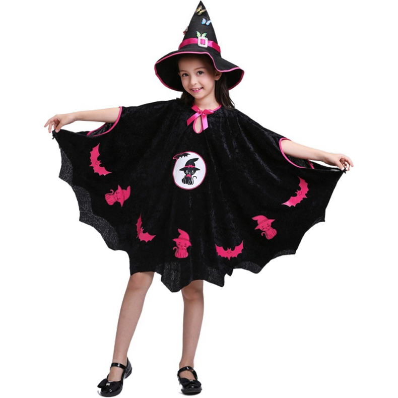 Halloween children show costumes Witch hat dress child Cosplay costumes