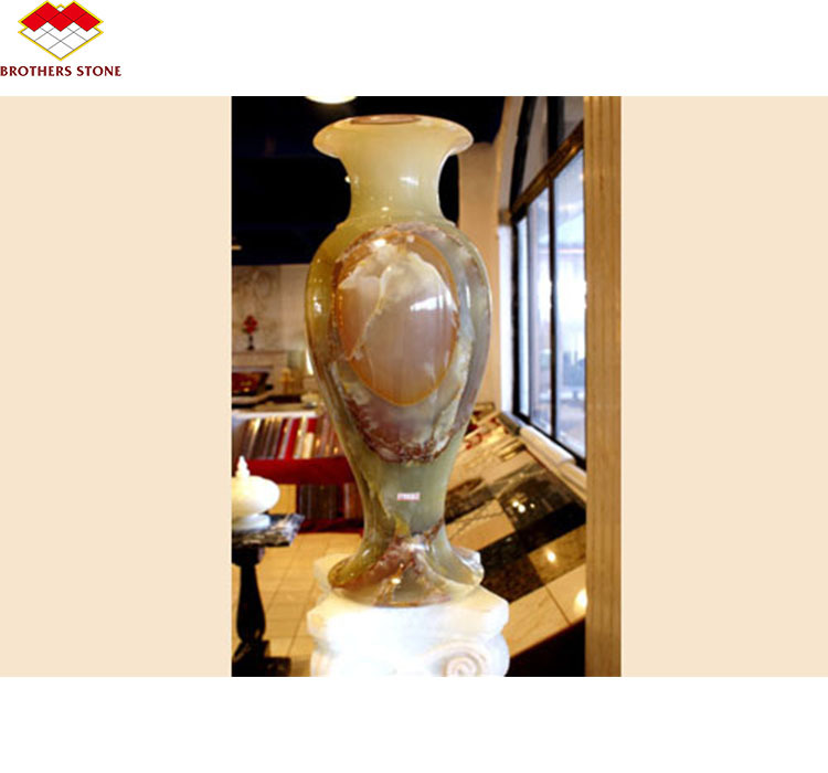 Lightweight Onyx Flower Vase in Wholesale Price Chinese Top Seller Luxurious Marble & Onyx Natural Stone Cemetery Flower Pot