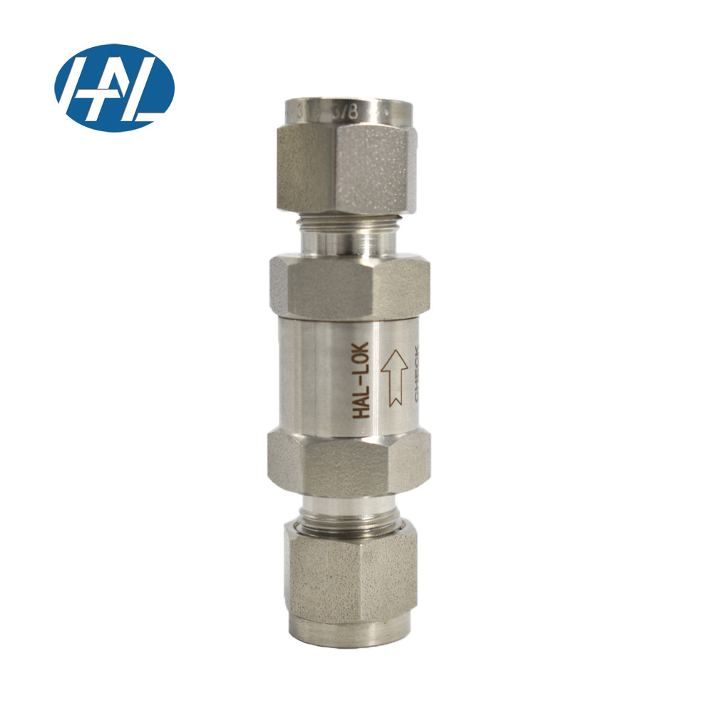 Stainless steel straight-through high-pressure card sleeve check valve needle type gas check valve
