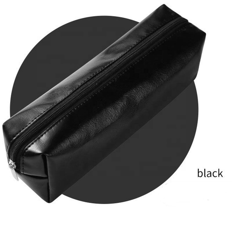 New simple large-capacity pen case with printed logo leather pu pen case