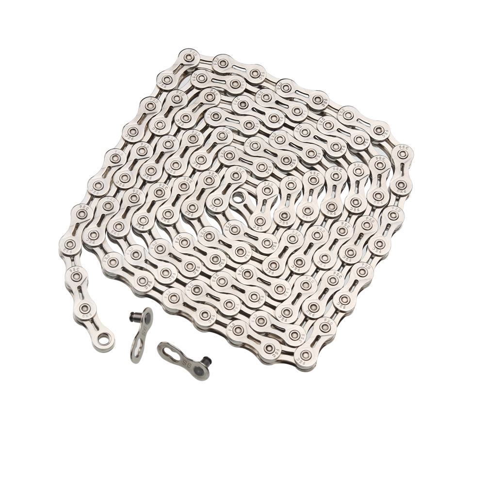 FSC 9 Speed Chain Silver Color MTB Bike Chain 116 Links (1/2x11"/128") Road Bicycle Chain Compatible with 8 Speed