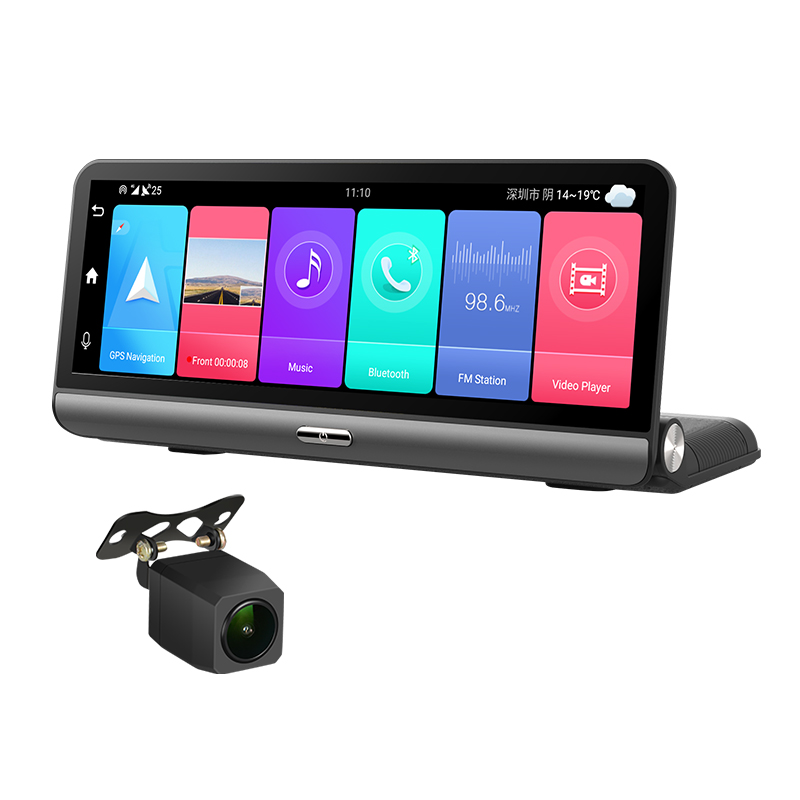 Yikoo full Hd 1080p 8 дюймов сенсорный экран 4G Мобильный dvr gps навигатор видеорегистратор wifi дуальный тире камера Android 8,1 dvr рекордер