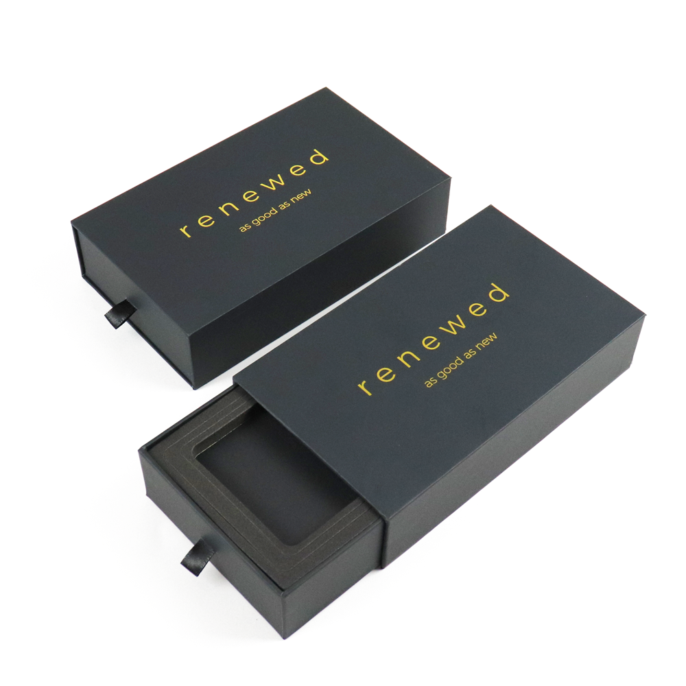 manufacturer custom personal logo carton rigid packaging mobile phone accessories sliding packing box for phone case