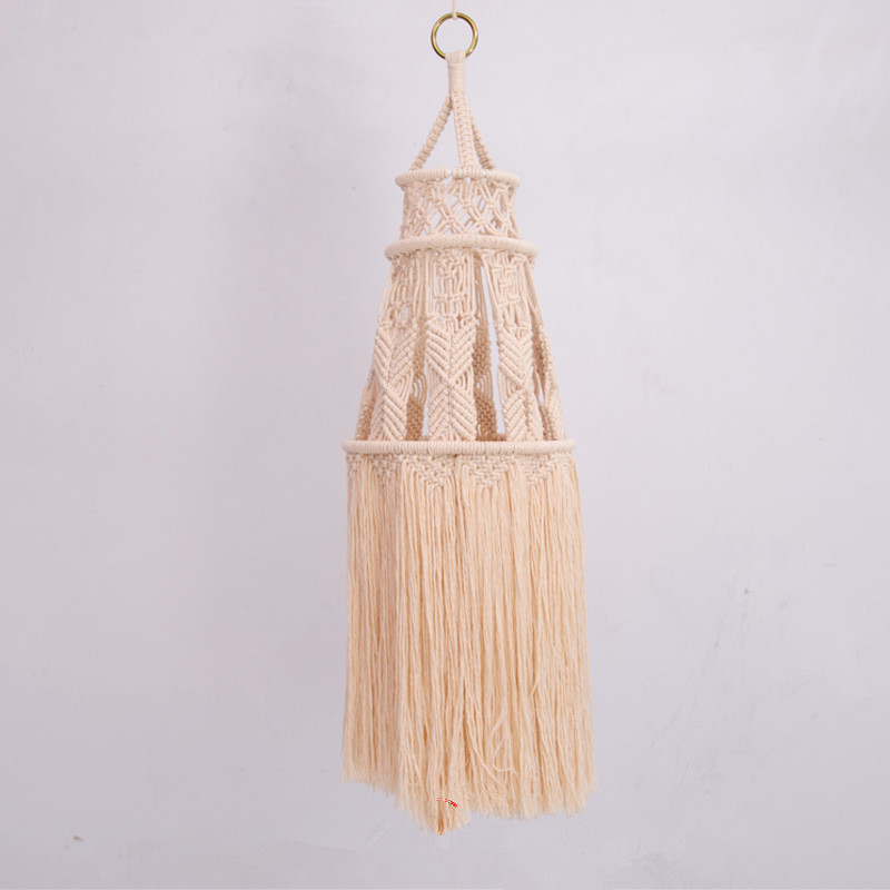 Boho/хлопчатобумажные тканые домашний декор макраме абажур свет лампы
