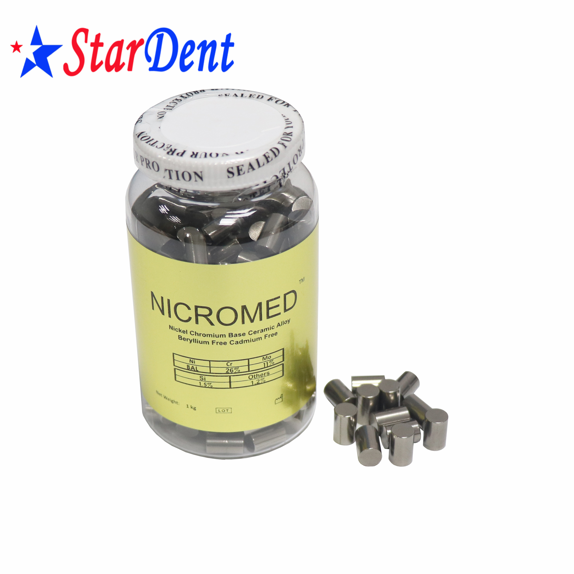 Dental Material Casting Ceramic Alloy Beryllium Cadmium Free Made in USA