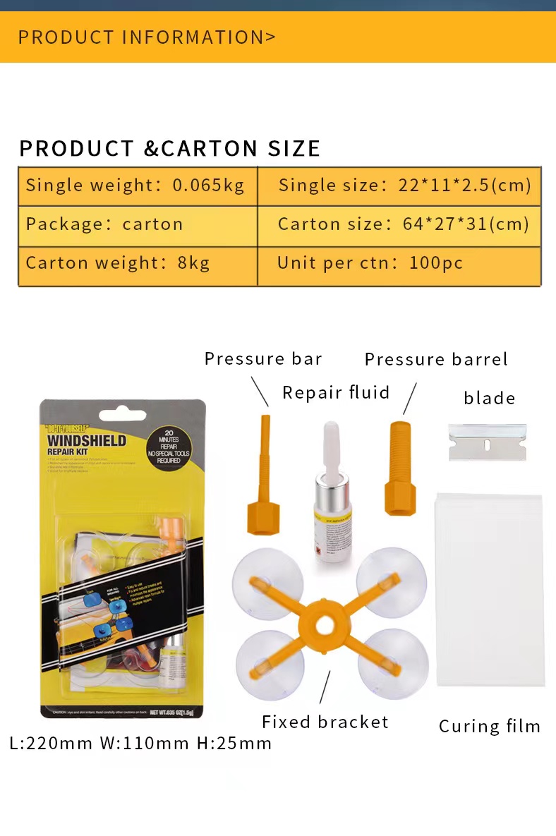 Car Glass windshield repair kit OEM liquid windscreen repair tool