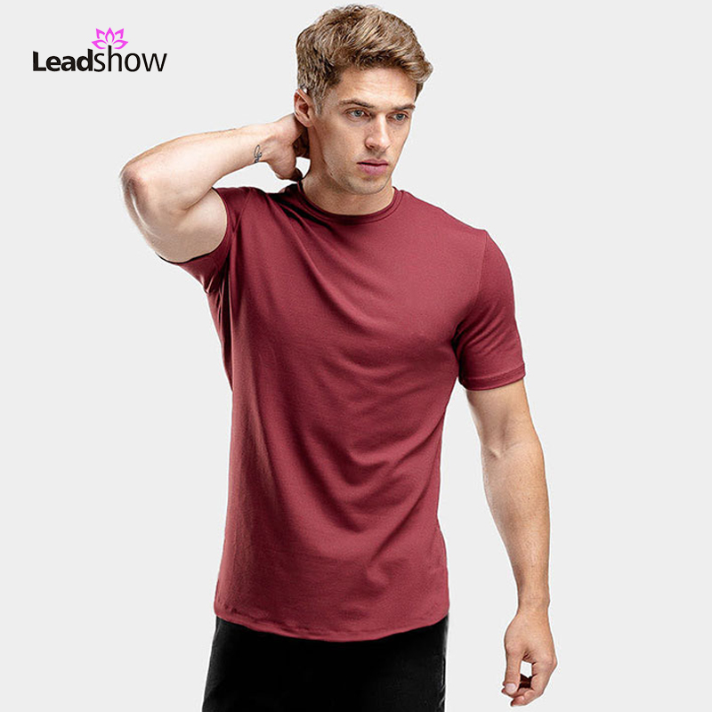 Wholesale Customized Athletic Running Sports Wear Compression Gym Men's Muscle Fitness Clothes O Neck Bamboo T Shirts