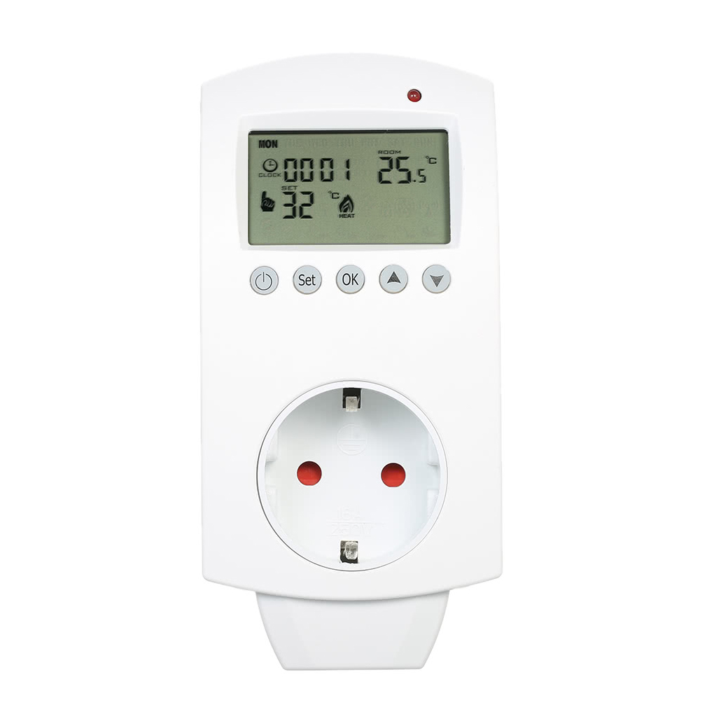 Digital LCD Programmable Temperature Controller Controlling Air Conditioner Thermoregulator Plug In Thermostat