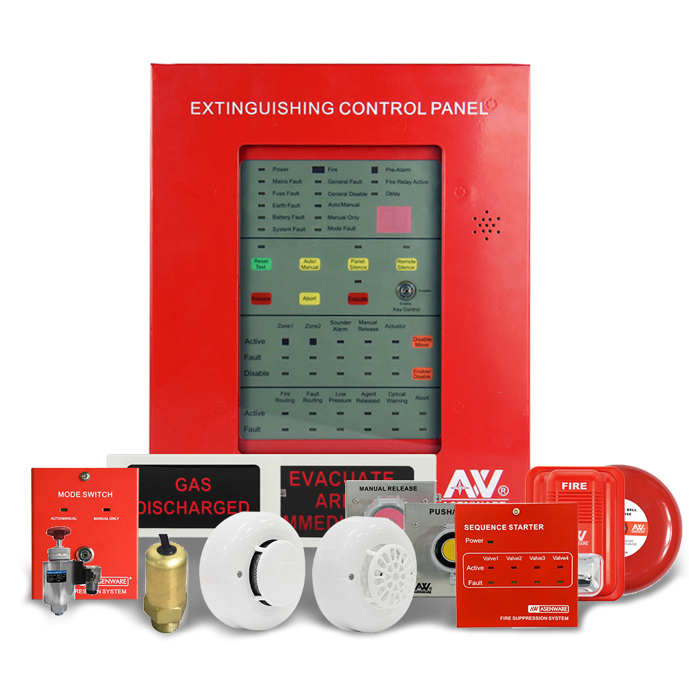 fm200 gas alarm fire extinguisher control panel