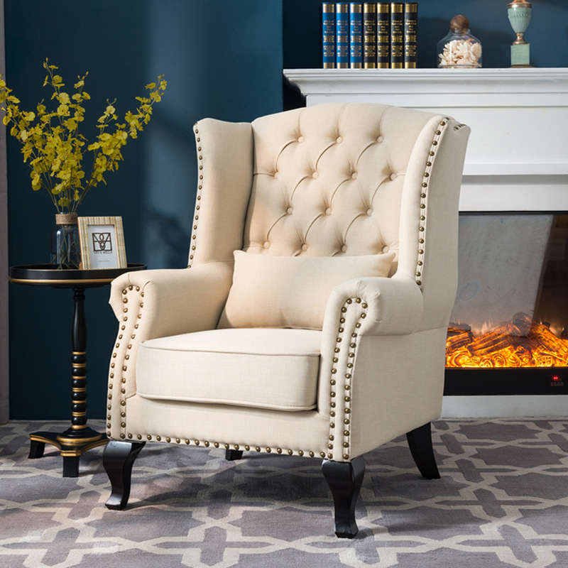 Modern Hot Sale Upholstered Single Design Leather Sofa Chair Living Room Furniture Fabric Velvet Lounge Chair