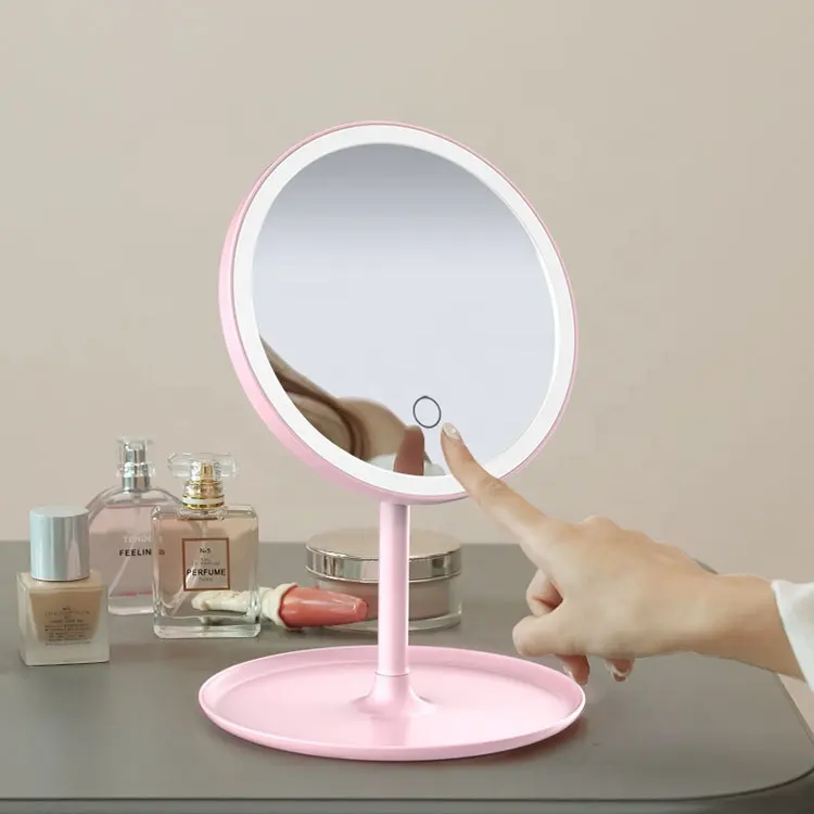Professional Table Cosmetics LED Mirror Vanity Smart Mirror LED Adjustable Three Color LED Light Makeup Mirror