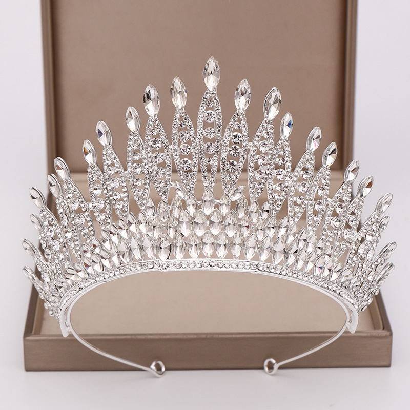 Marvili New Arrival Accessories Tiaras High-end Atmospheric Baroque Alloy Zircon Gold Cz For Queens Pageant Crowns Large Wedding