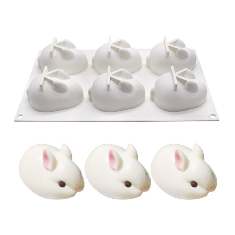 Amazon Hot Sale 3D Easter Silicone Rabbit Mousse Cake Mold Bunny Fondant Mold for Cake Decorating Tools