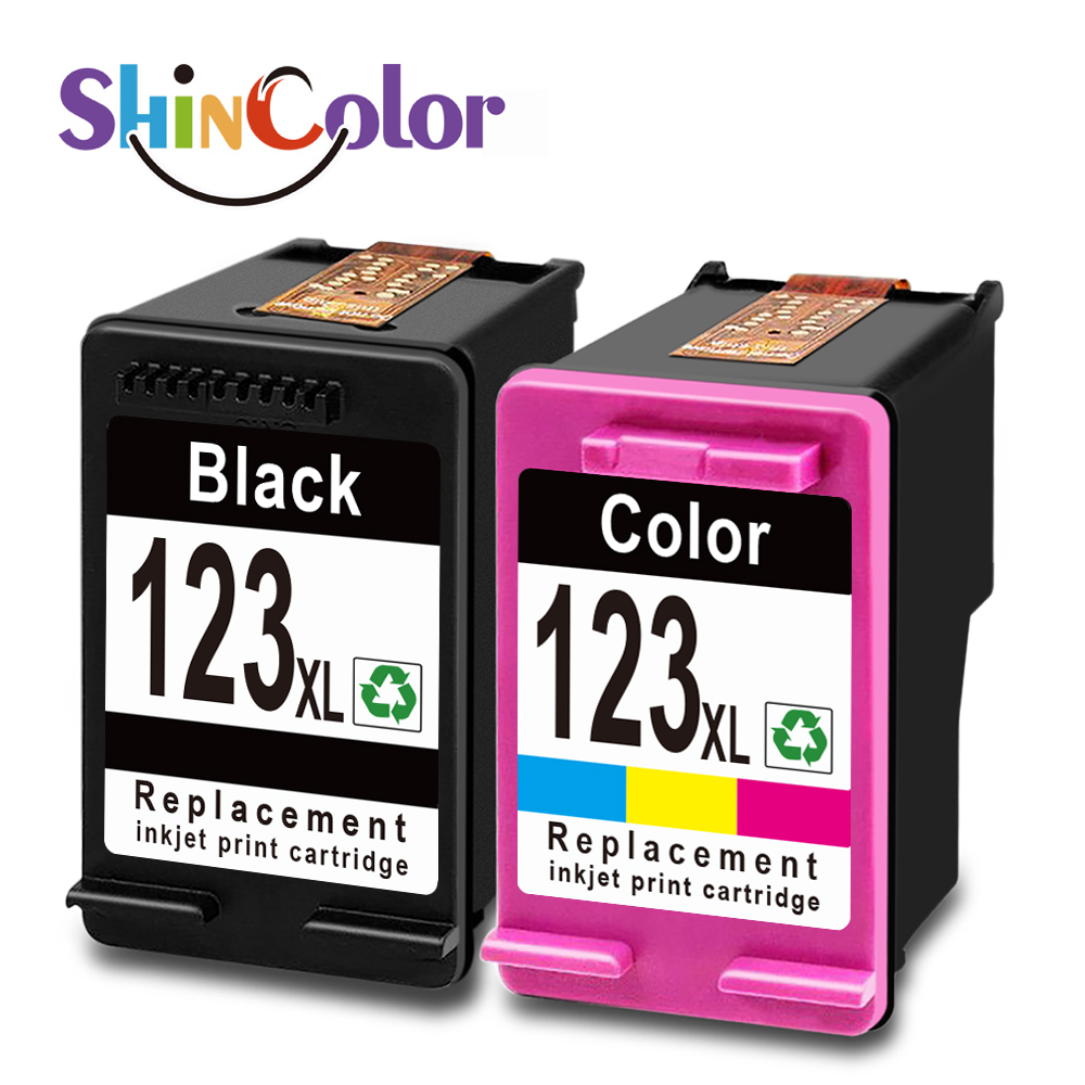 ShinColor 123xl Premium Color Black Remanufactured Inkjet Cartouche Ink Cartridge For Hp123 Hp123xl Hp Deskjet 2130 Printer