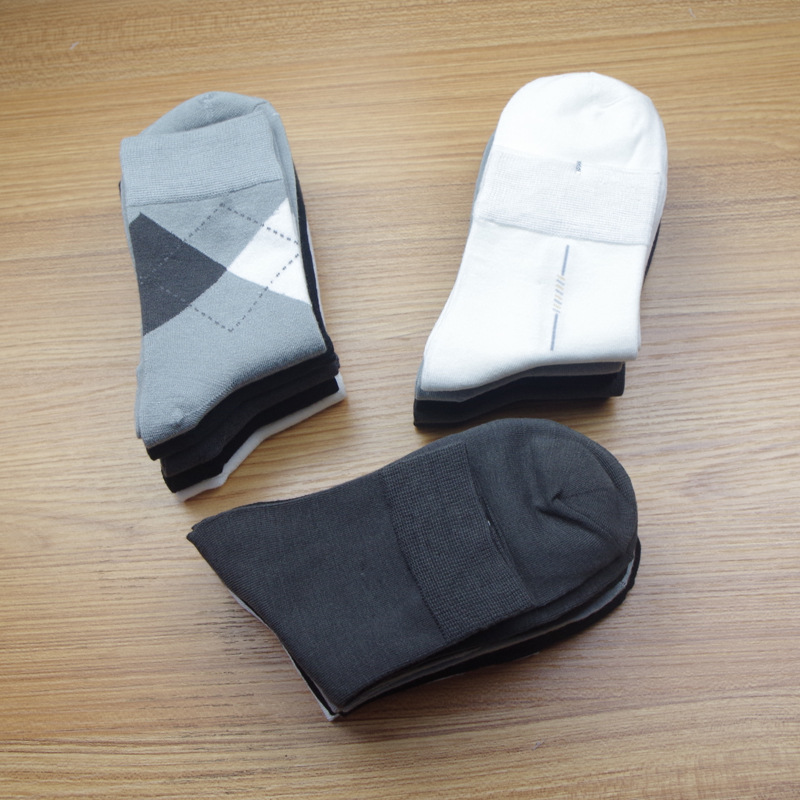 Private label custom men dress work white black business bamboo cotton socks