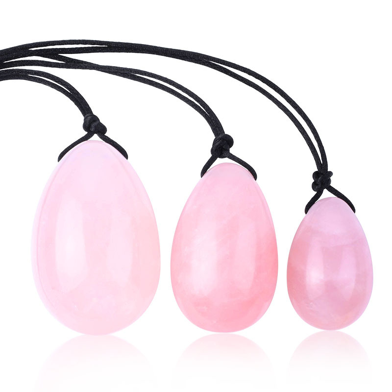 Yoni Egg Massager Stick Rose Quartz Crystal Carving Tool For Woman Vagina Tighten, smart stress ball for vagina exercise