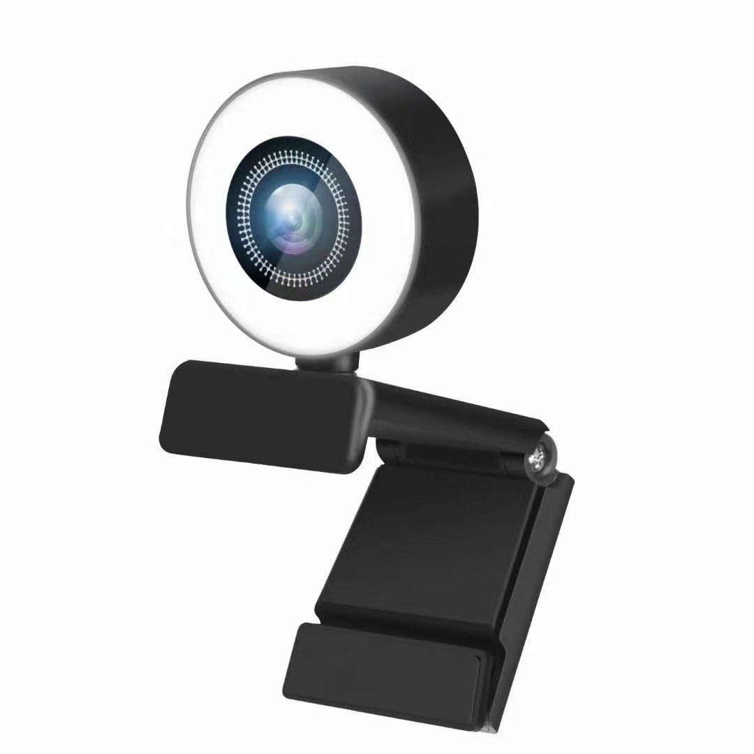 Live Streaming Webcam 1080P 2K 4K USB PC Cam Built-in Adjustable Ring Light Auto Focus Webcam With Mic