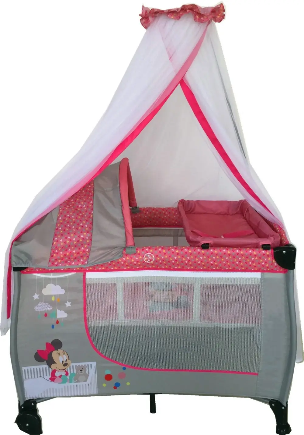 Playpen Baby Playpen Corral Trvel Cot Crib Bed With Canopy And Mosquito Net Foldable Portable