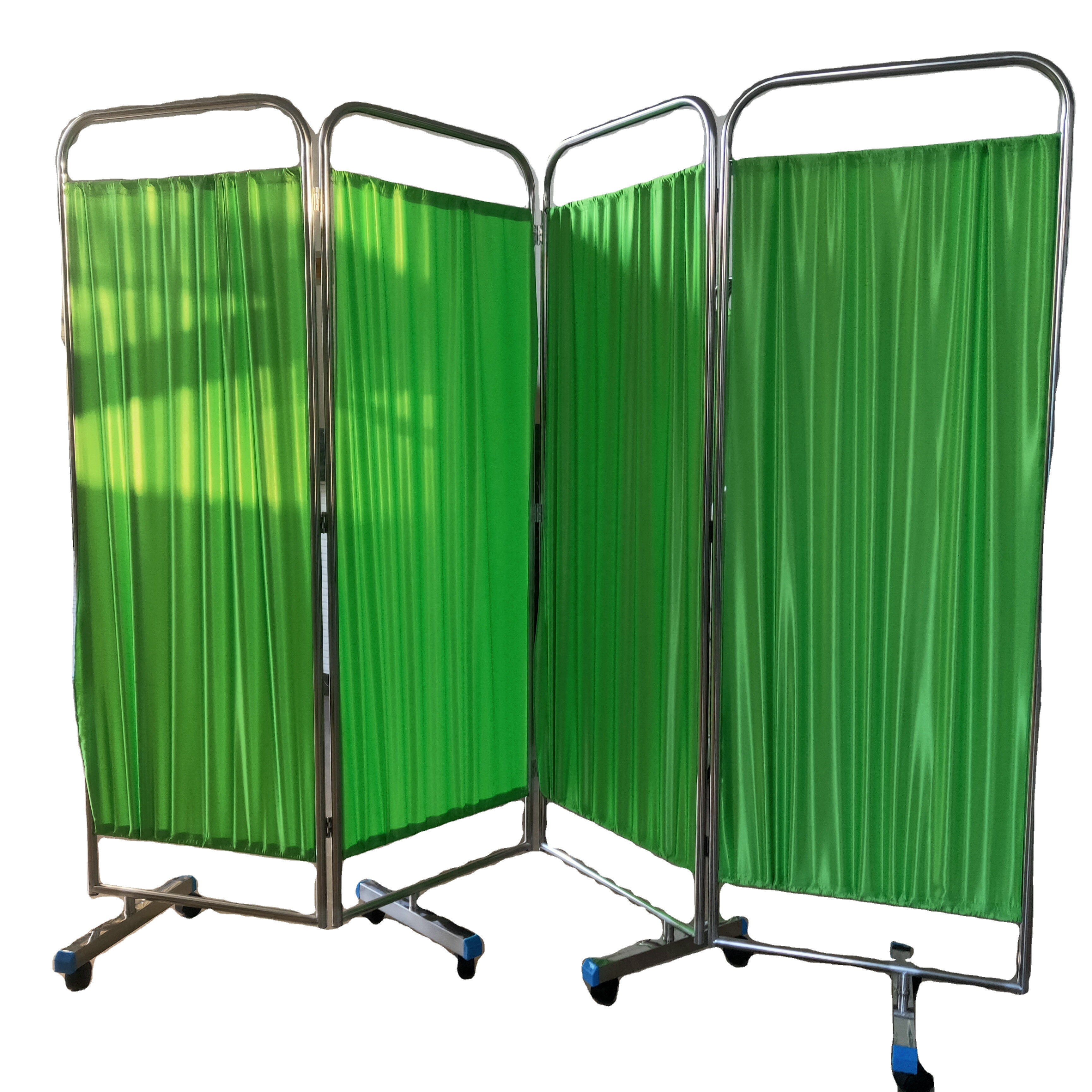 Hot sale 4 folding movable HS-N04 Stainless Steel Screen Ward Screen with washable curtain