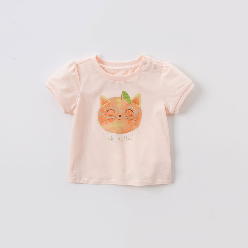 Wholesale baby t-shirt cute pattern short sleeve girl knitted T-Shirt