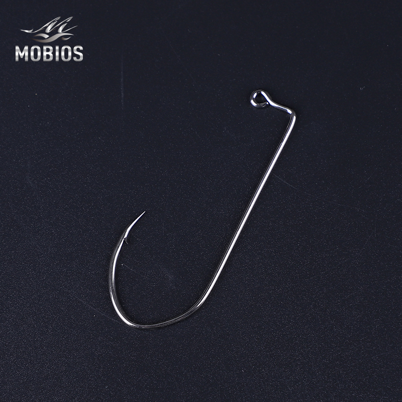 MOBIOS 8# - 8/0# Rightangle Fishing Hook Carbon Steel Worm Fishing Jigging Hook HW616