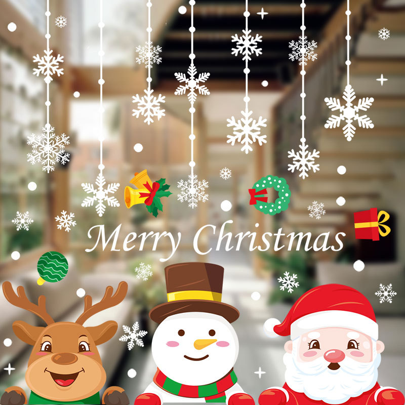 Custom printing Christmas decoration supplies decorative ornament stickers decals static electricity window cling without glue