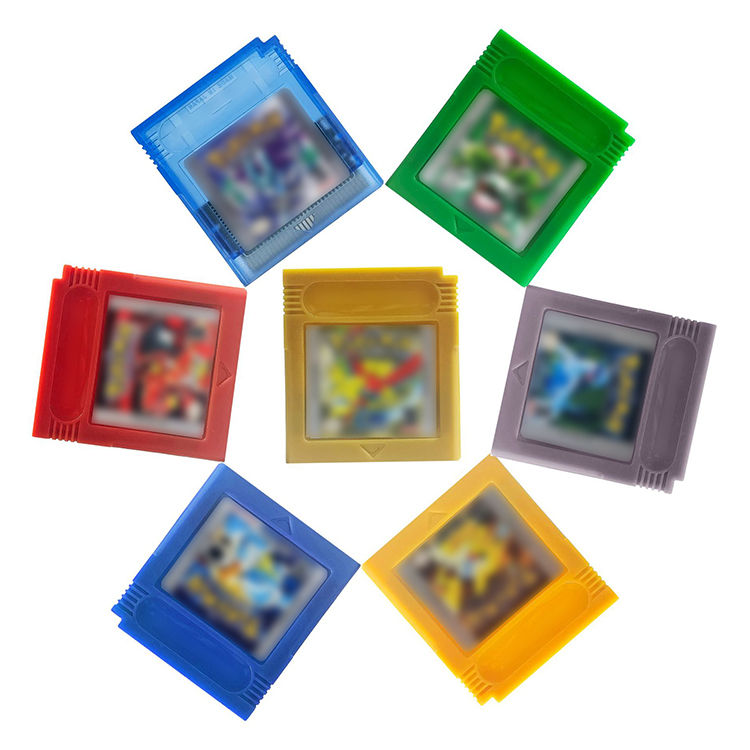 Игровой картридж, 16 бит, игровая консоль, синяя, Хрустальная, золотая, зеленая, красная, серебристая, желтая, для GB GBC, покемоновая игровая карта серии