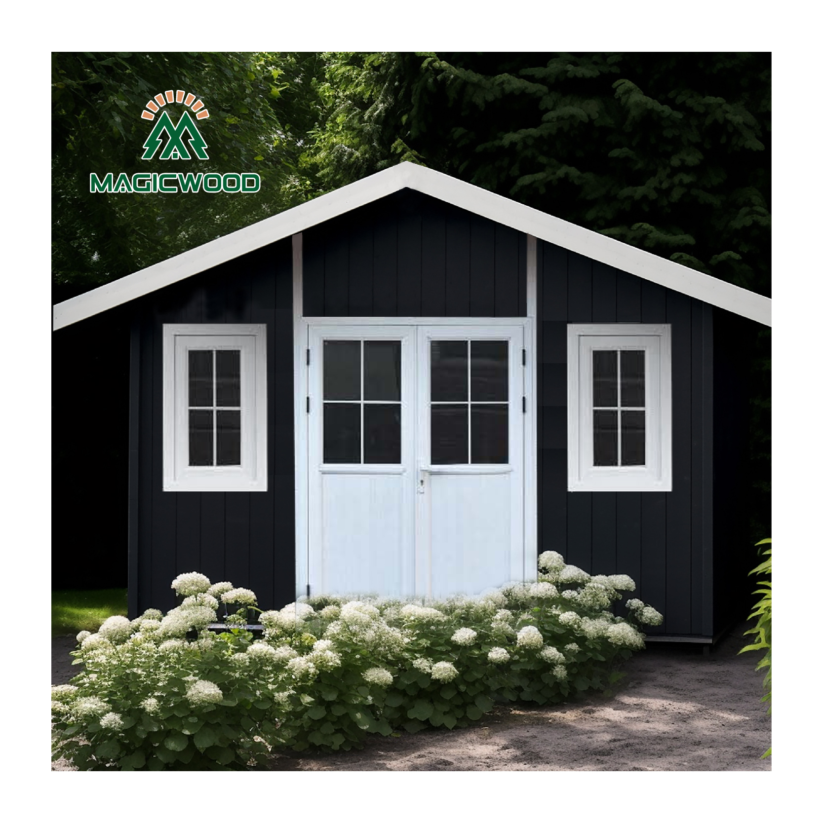 Hot selling wood grain hard wearing villa hotel  WPC shed house tool kit storage house Metal Tools Storage Shed