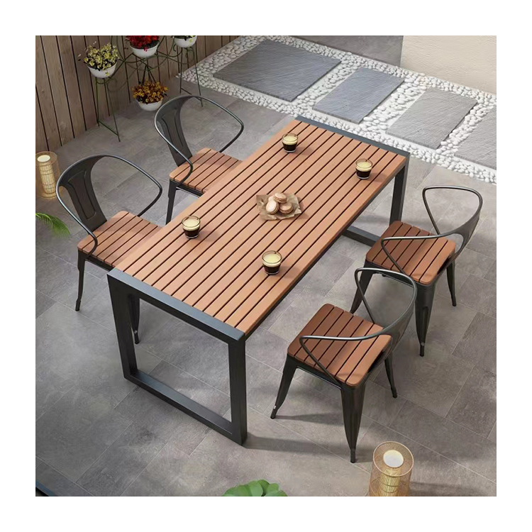 Outdoor dining table set terrace picnic table garden outdoor wooden tables and stools