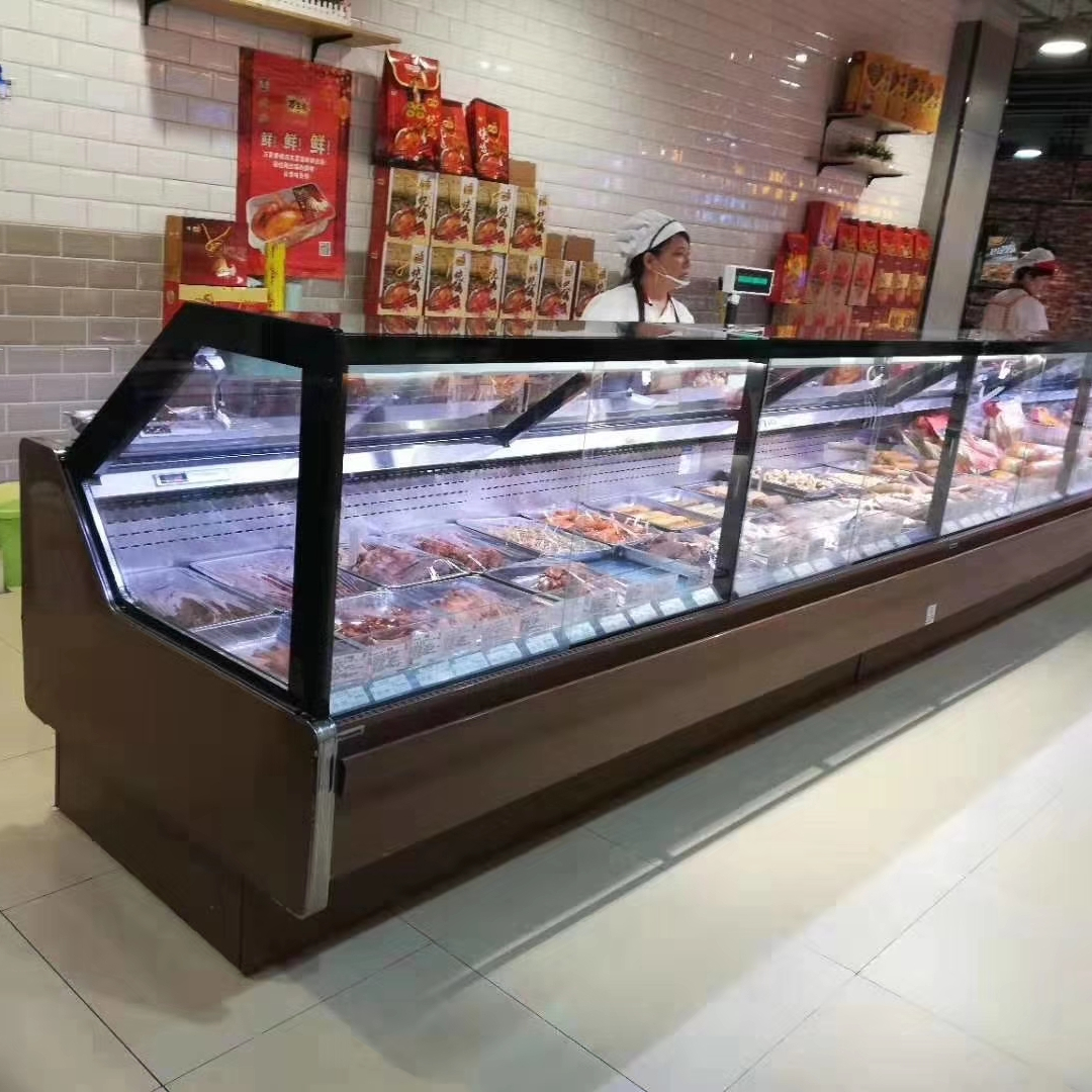 Коммерческий супермаркет deli, пищевая витрина, холодильник, холодильник для продажи мяса и продуктов