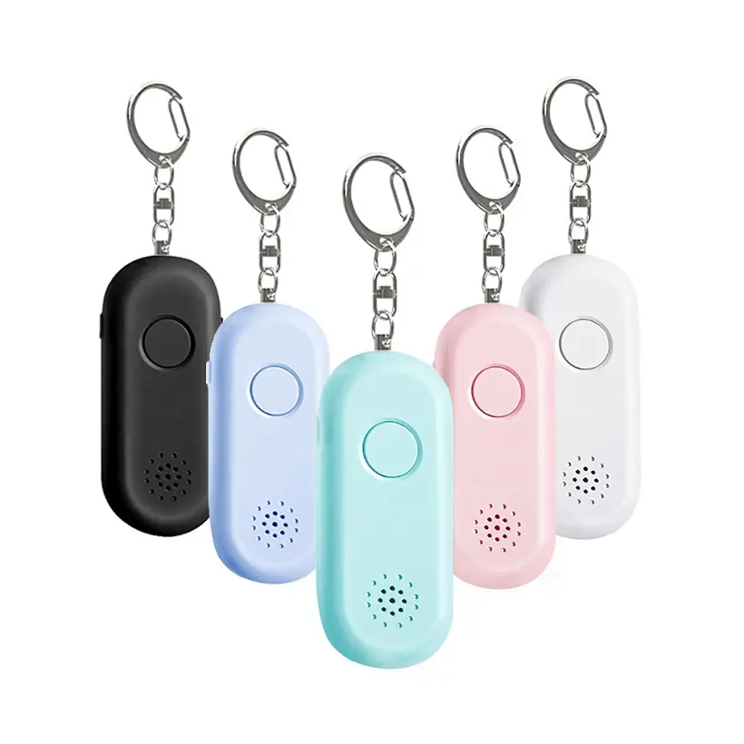 Amazon Top Seller Colorful Pull Pin Personal Alarm Keychain Outdoor Travel Self Defense Weapons for Woman with Flashlight