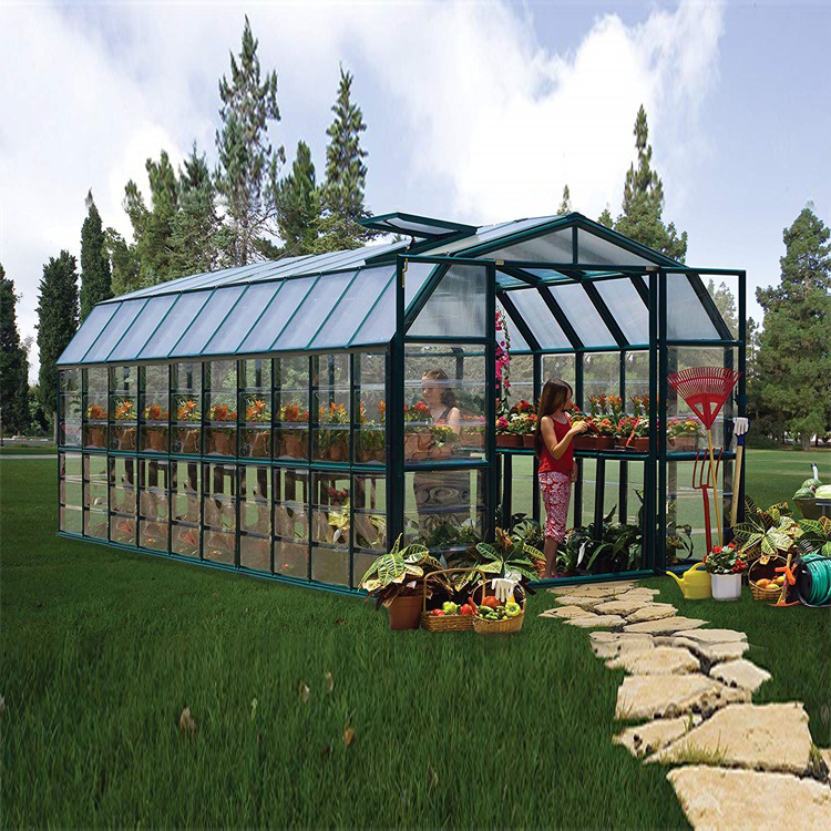 Skyplant High quality outdoor aluminium frame PC polycarbonate garden greenhouse for sale