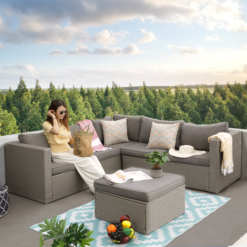 Low Price Patio Rattan Furniture Set Garden Furniture Outdoor Garden Ranttan Sofa Garden Set