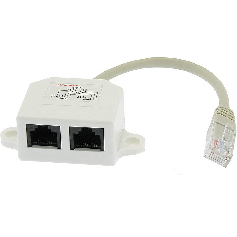 Сетевой Разветвитель RJ45, переходник с 1 на 2 гнездовых порта, сетевой разветвитель, соединитель LAN/2-портовый Разветвитель RJ45/комбинированный кабель