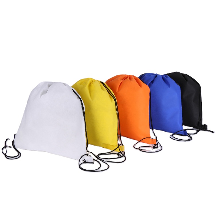 Custom logo promotion eco friendly waterproof reusable non woven drawstring bag