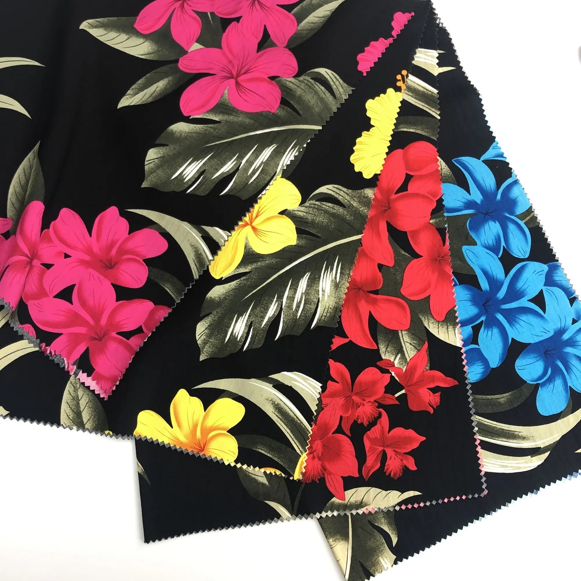Beach Style Custom Soft 110gsm 100% Challis 45s Custom Hawaii Printed Rayon Woven Fabric For Shawl