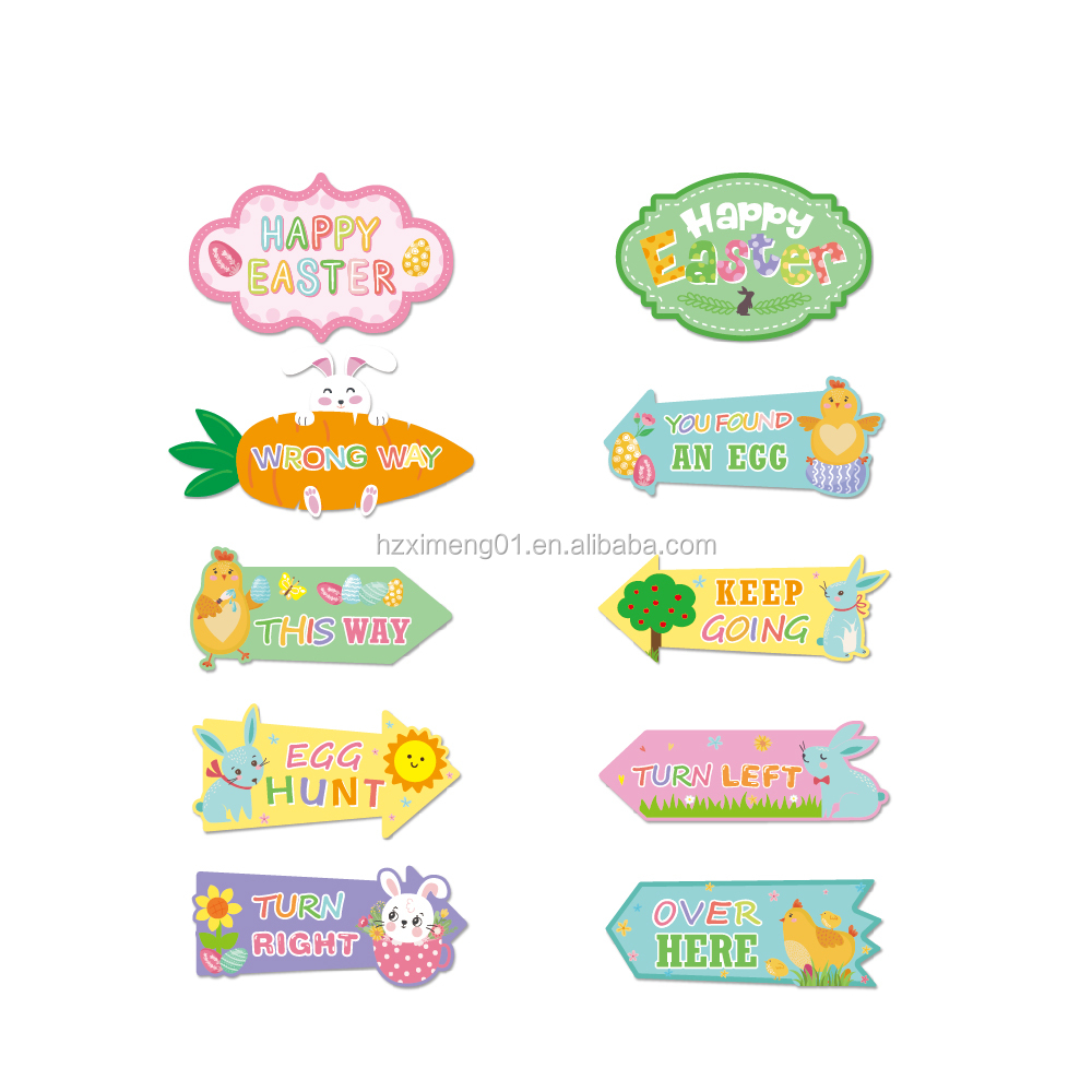 TT009 Happy Easter Hanging Door Signs Banner Custom Wall Door Sign Paper Sign Easter Decorations Party Supplies