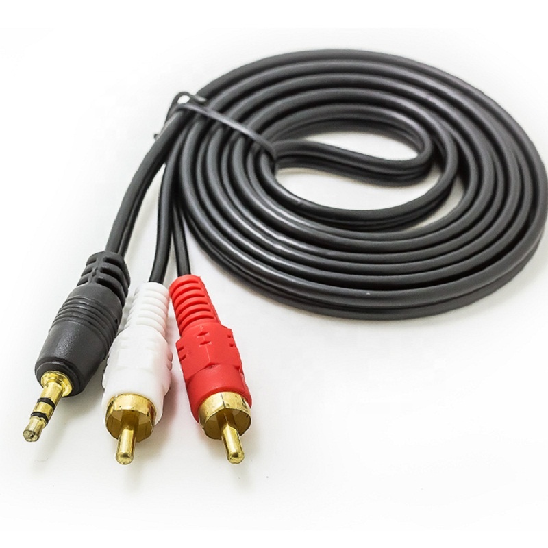 Заводская цена 3,5 мм стерео 2RCA кабель AV кабель 1,5 м 3 м 5 м