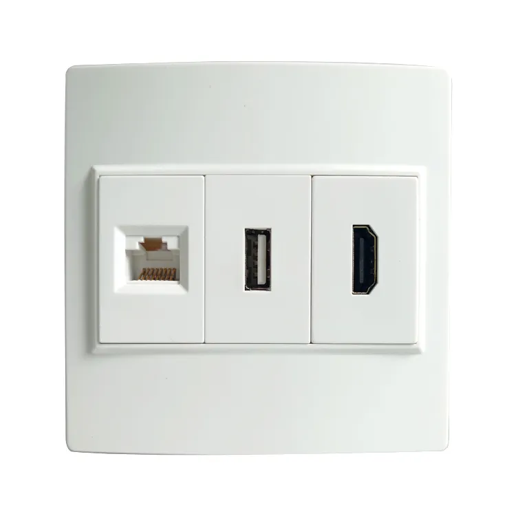 CAT6 RJ45+USB Wall Plate Network Faceplate