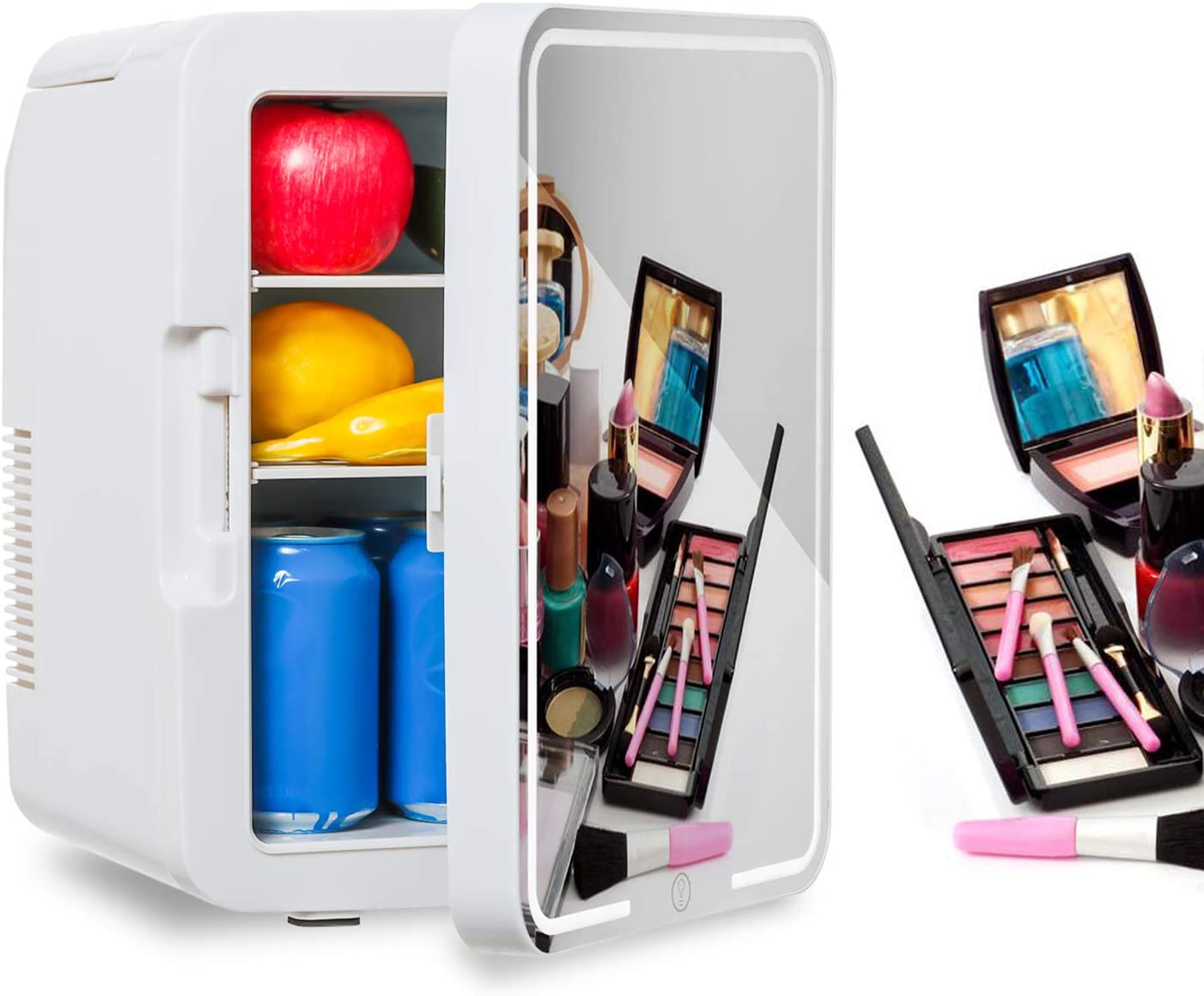 Luxury New Arrival 10L DC 220V Custom Logo Mirrored Mini Beauty Fridge Portable Mini Cosmetic Home Fridge Skin Care Refrigerator