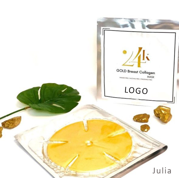Private Label Natural Enlargement Breast Mask Moisturizing Whitening Firming 24K Gold Collagen Breast Mask