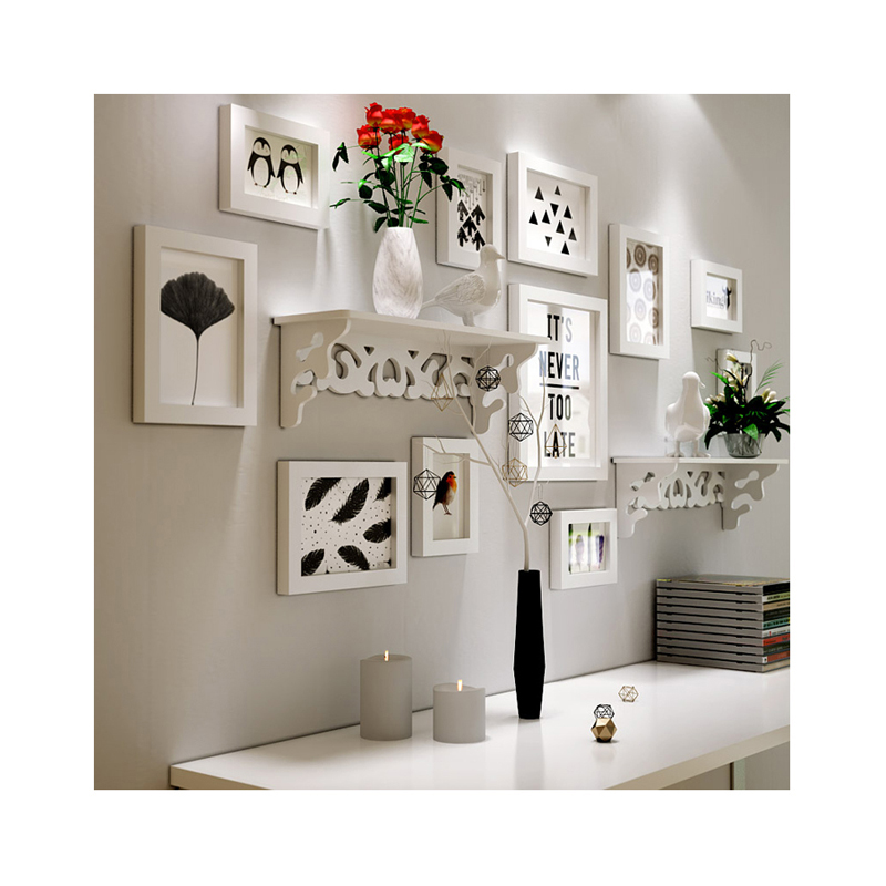 Living Room decoration Pine Wood Photo Frame Set