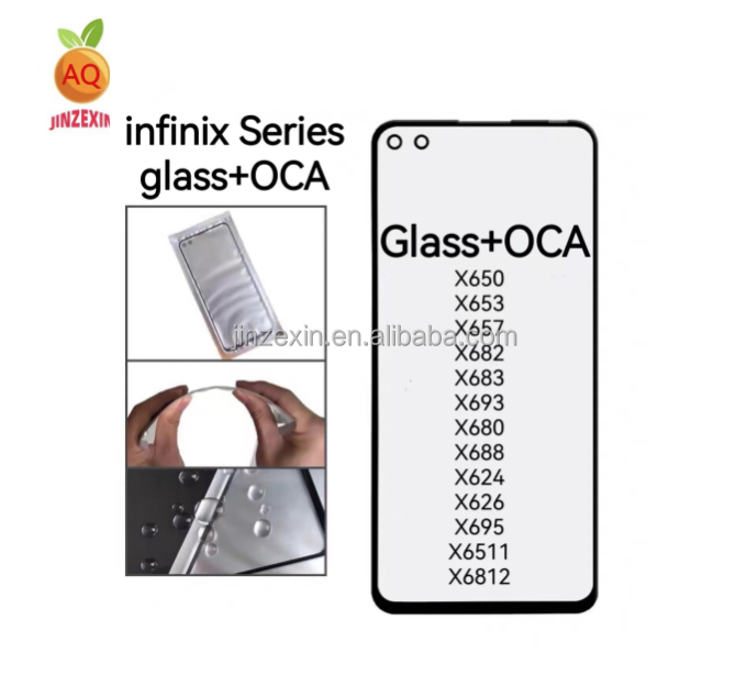 Оптовая Продажа с фабрики оригинальное стекло + OCA для Infinix все модели Замена для Infinix переднего экрана наружное Сенсорное стекло OCA Lcd