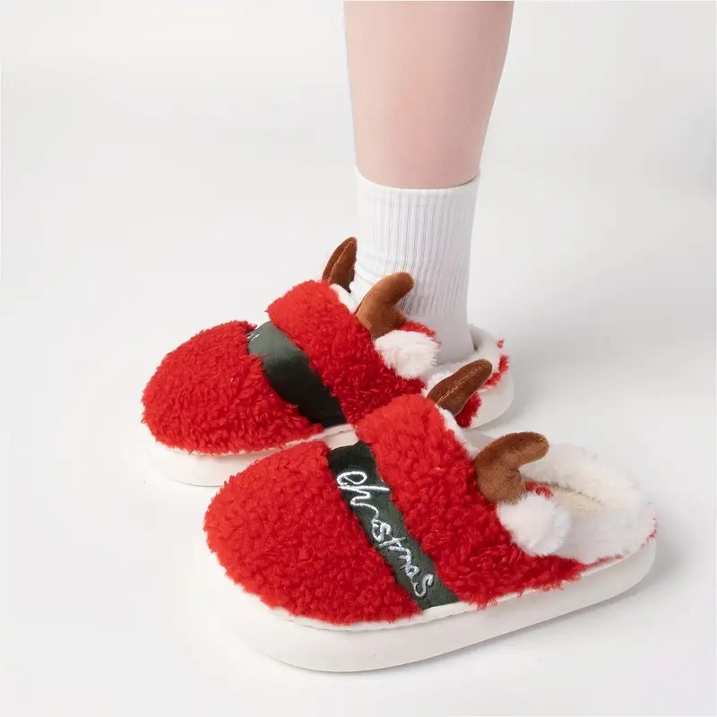 New Arrival Plush House Slippers Cute Western Cowboy Boot Hat Pattern Custom Warm Fuzzy Slippers -