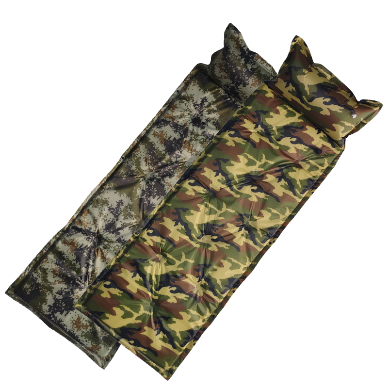 Hot Selling Outdoor Camping Mattress Travelling Hiking Trekking Sleeping Pad Military Camping Inflatable Mat with Pillow