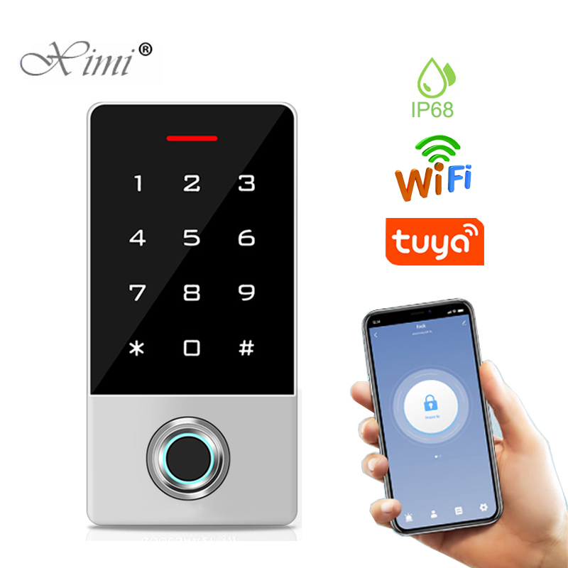 Wi-Fi приложение Tuya IP68, водонепроницаемый биометрический сканер отпечатков пальцев, RFID карта, система контроля доступа к дверям, автономный контроллер доступа